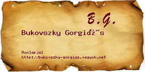 Bukovszky Gorgiás névjegykártya